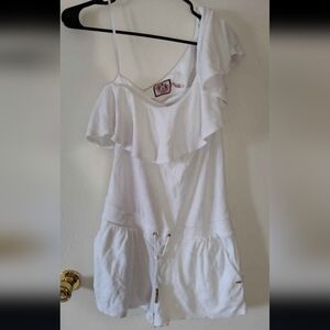 White One-Shoulder Juicy Couture Ruffle Romper